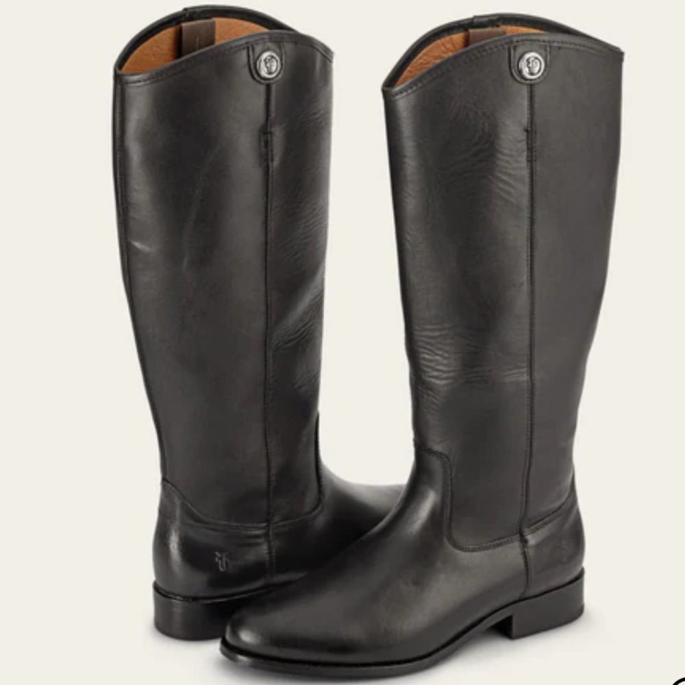FRYE Melissa Button 2 Riding Boots Black Leather Size 8.5